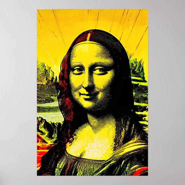 Mona Lisa Meme Pop Art  Poster (Vorne)
