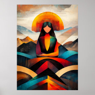 Mona Lisa - Minimalistische kubistische Vision Poster