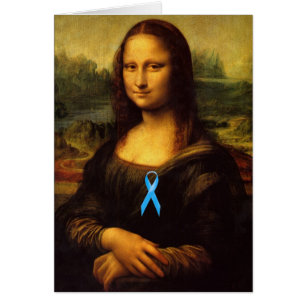 Mona Lisa mit blauer Schleibe