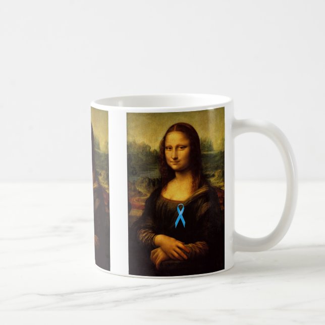 Mona Lisa mit blauer Schleibe Kaffeetasse (Rechts)