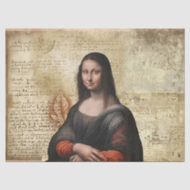 Mona Lisa mit da Vinci Notes Tissue Paper Seidenpapier