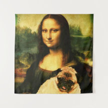 Mona Lisa mit einem Mops, Liebhaber von Mops