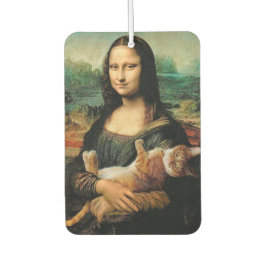 Mona Lisa mit einer Katze Autolufterfrischer