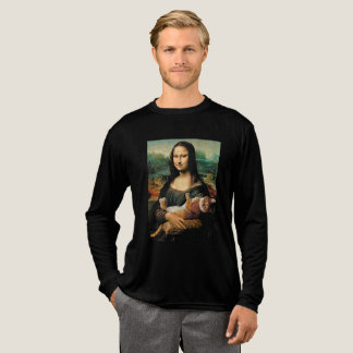 Mona Lisa mit einer Katze Tri-Blend Shirt