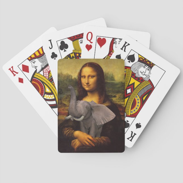 Mona Lisa mit Elefant Spielkarten (Rückseite)