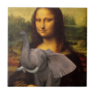 Mona Lisa mit Elephant Fliese