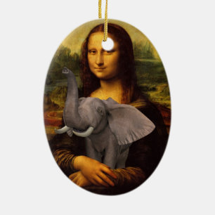 Mona Lisa mit Elephant Keramikornament