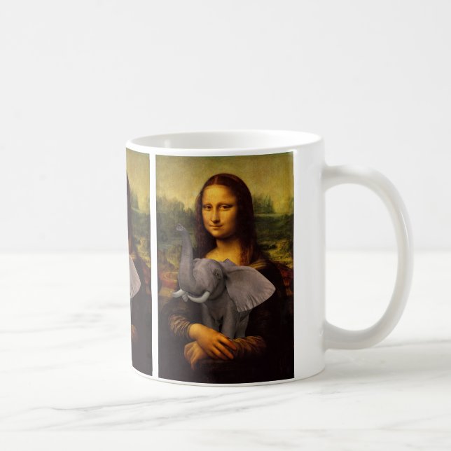 Mona Lisa mit Elephant Tasse (Rechts)