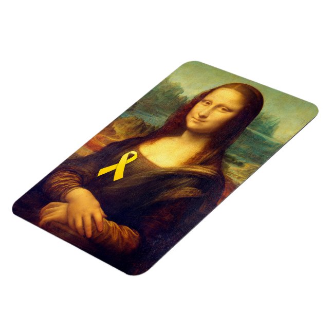 Mona Lisa mit gelbem Band Magnet (Linke Seite)