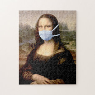 Mona Lisa mit Gesichtsmaske - Lustige Grippesaison Puzzle