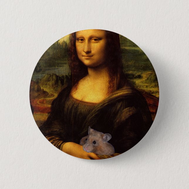 Mona Lisa mit Hamster Button (Vorderseite)