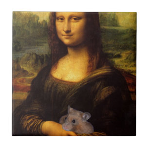 Mona Lisa mit Hamster Fliese
