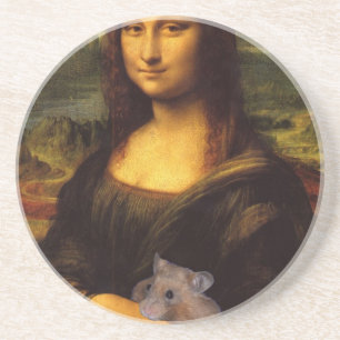 Mona Lisa mit Hamster Getränkeuntersetzer