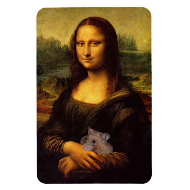 Mona Lisa mit Hamster Magnet (Vertikal)