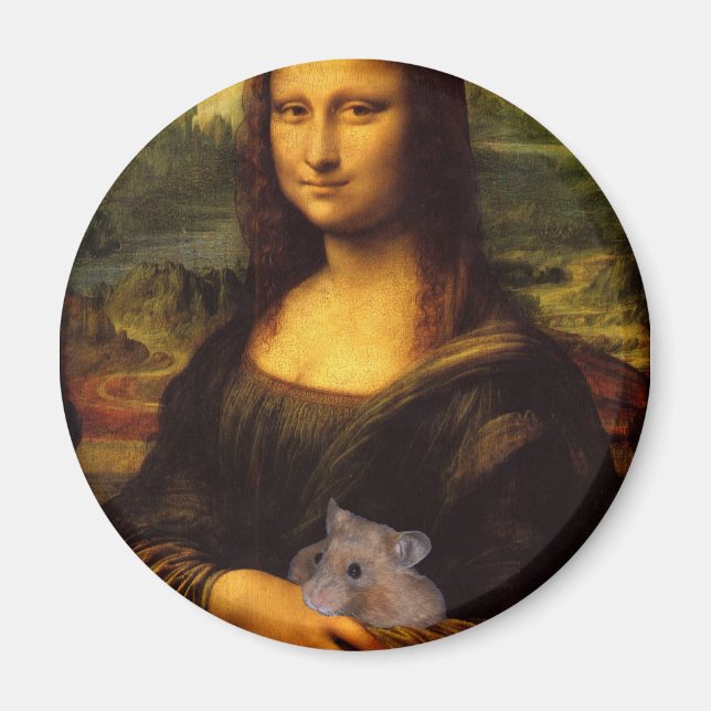 Mona Lisa mit Hamster Magnet (Vorne)