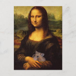 Mona Lisa mit Hamster Postkarte