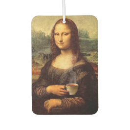 Mona Lisa mit heißem Tee (Leonardo da Vinci) Autolufterfrischer