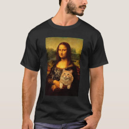 Mona Lisa mit ihrer Katze Katzen Liebhaber von Hau T-Shirt