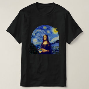 Mona Lisa mit Kaffee in der Starry Night, - T - Sh T-Shirt