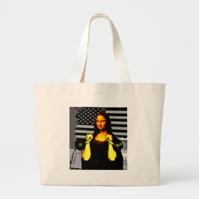 Mona Lisa mit KettleBells Jumbo Stoffbeutel (Vorne)