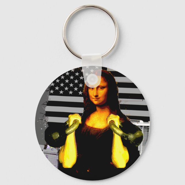Mona Lisa mit KettleBells Schlüsselanhänger (Vorderseite)