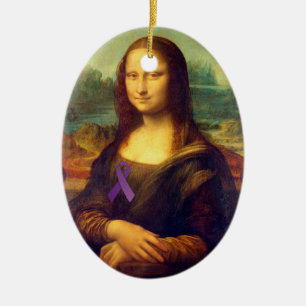 Mona Lisa mit Lila Band Keramik Ornament