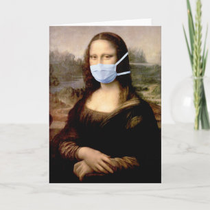 Mona Lisa mit Maske Da Vinci veräppelt die Kunst Karte