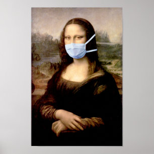 Mona Lisa mit Maske Da Vinci veräppelt die Kunst Poster