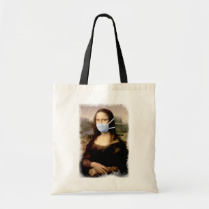 Mona Lisa mit Maske Da Vinci veräppelt die Kunst Tragetasche