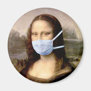 Mona Lisa mit Maske Da Vinci verspottet die Kunst Magnet