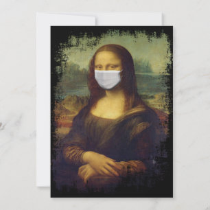 Mona Lisa mit Maske Einladung