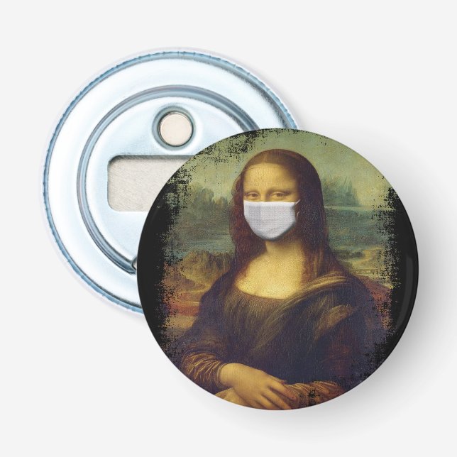 Mona Lisa mit Maske Flaschenöffner (Vorderseite)