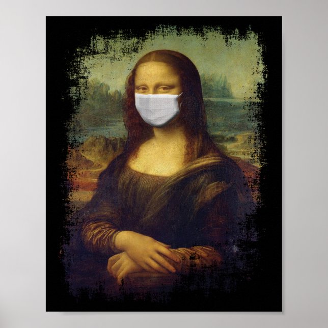 Mona Lisa mit Maske Poster (Vorne)