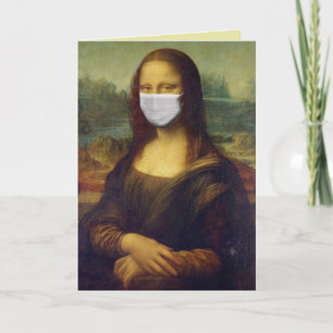 MONA LISA MIT MEDIZINISCHER MASKFUNNY BIRTHDAY CAR KARTE