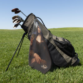 Mona Lisa & mit Monogramm Golf / Leonardo da Vinci Golfhandtuch