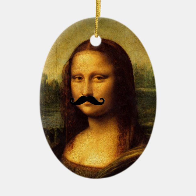Mona Lisa mit Mustache Keramikornament (Vorne)