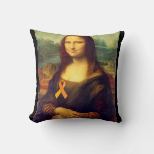 Mona Lisa mit Orange Ribbon Kissen
