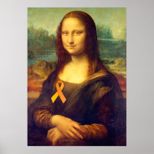Mona Lisa mit Orange Ribbon Poster