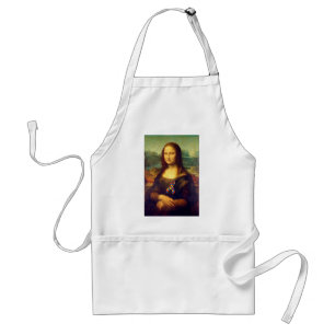 Mona Lisa mit Puzzle Ribbon Schürze