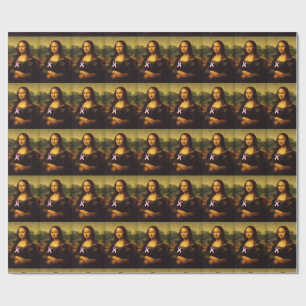 Mona Lisa mit rosa Band Geschenkpapier