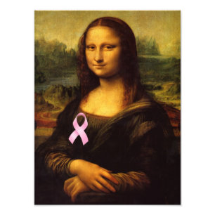 Mona Lisa mit rosa Ribbon Fotodruck