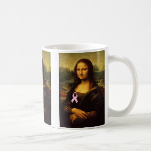 Mona Lisa mit rosa Ribbon Kaffeetasse