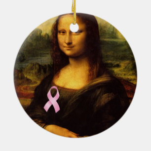 Mona Lisa mit rosa Ribbon Keramikornament
