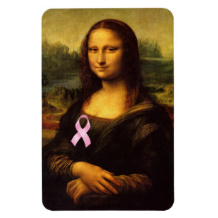 Mona Lisa mit rosa Ribbon Magnet