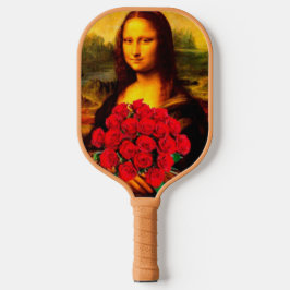 Mona Lisa mit rote Rosen Leonardo Da Vinci Pickleball Schläger
