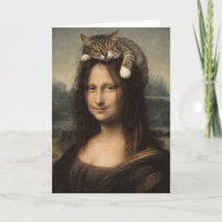 Mona Lisa mit schlafender Katze