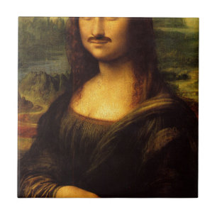 Mona lisa mustache fliese