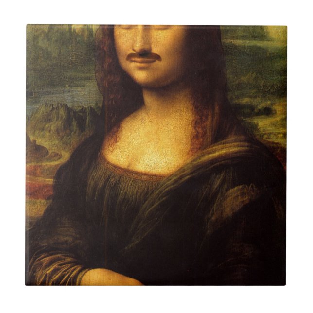 Mona lisa mustache fliese (Vorderseite)