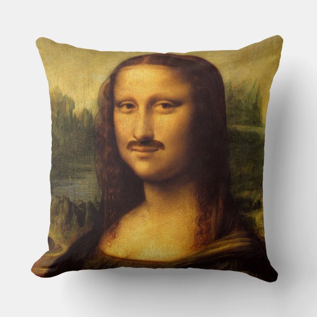 Mona lisa mustache kissen (Vorderseite)