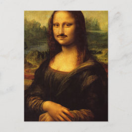 Mona lisa mustache postkarte